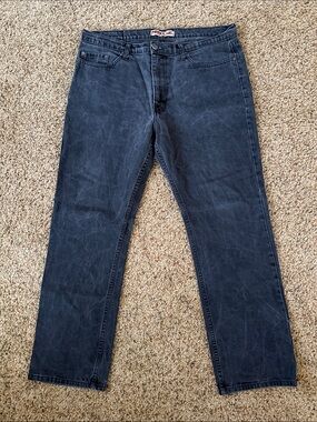 Men's Straight Leg Jeans in Faded Black